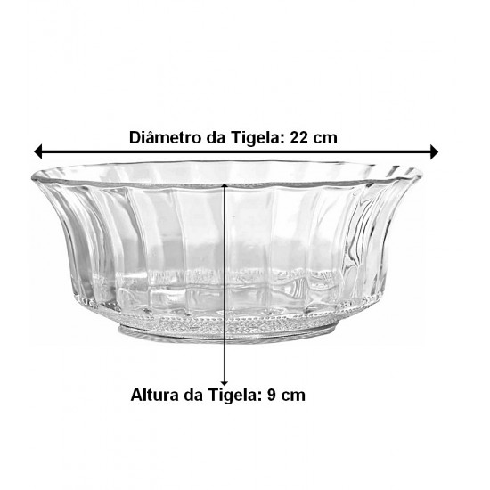 Tigela 22cm Victorian De Vidro Mimo Style